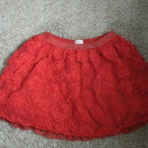 Pre-owned Red skirt with flowers